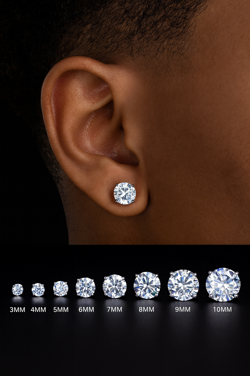 Moissanite Round Cut Stud Earrings