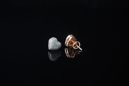 Heart Shaped Moisannite Stud Earrings - 11mm
