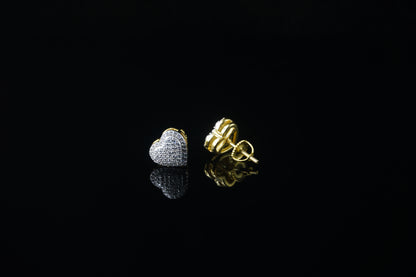 Heart Shaped Moisannite Stud Earrings - 11mm