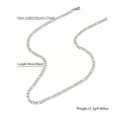 Stainless Steel Figaro Chain - 4mm