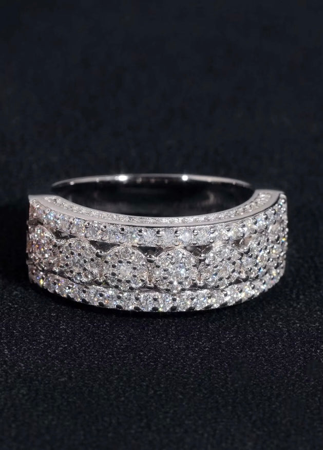Multi-Row Pavé Moissanite Ring