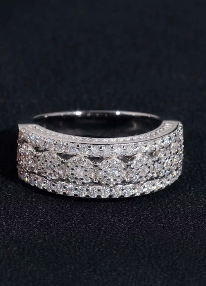 Multi-Row Pavé Moissanite Ring
