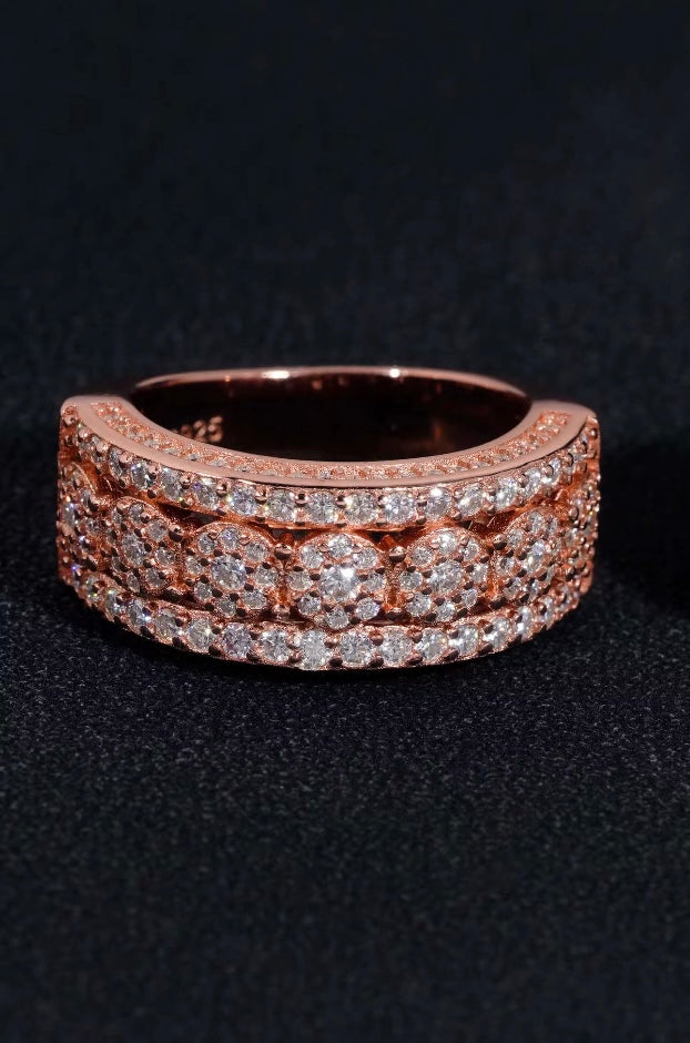 Multi-Row Pavé Moissanite Ring