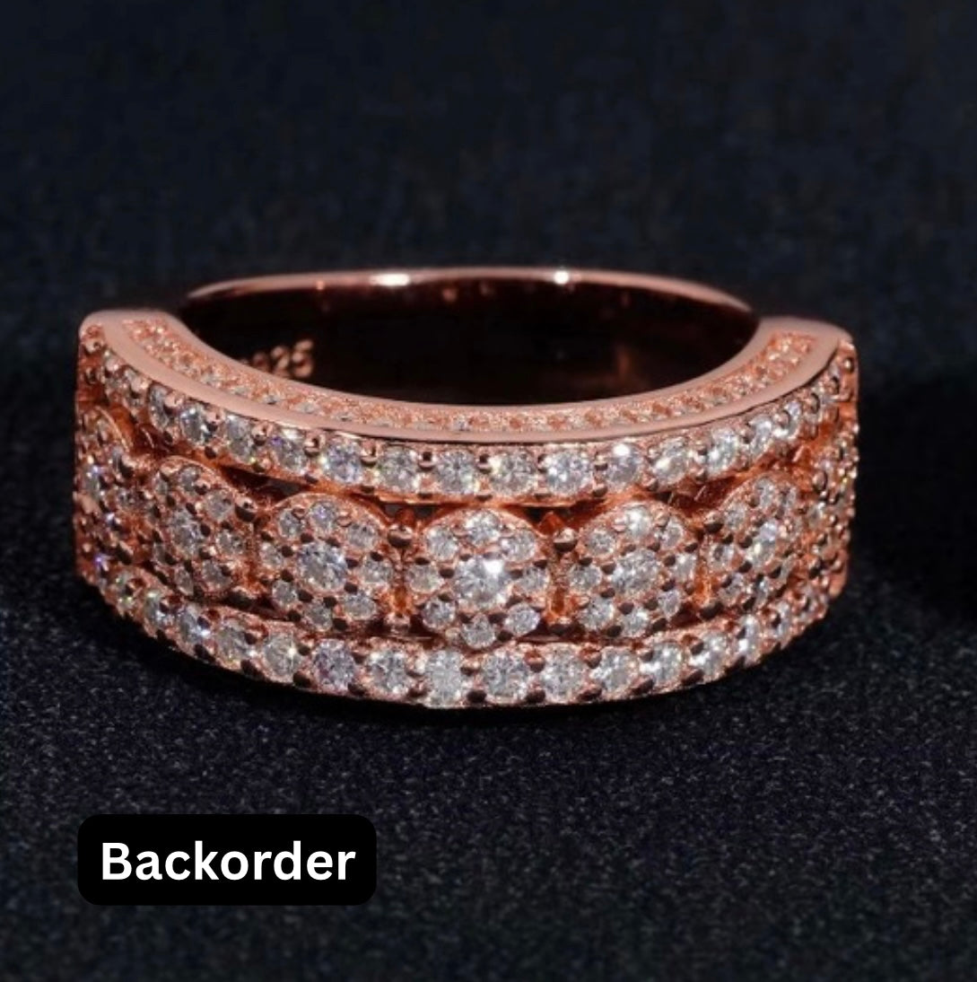 Multi-Row Pavé Moissanite Ring