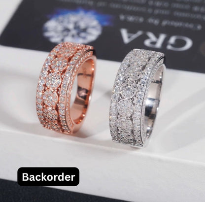 Multi-Row Pavé Moissanite Ring