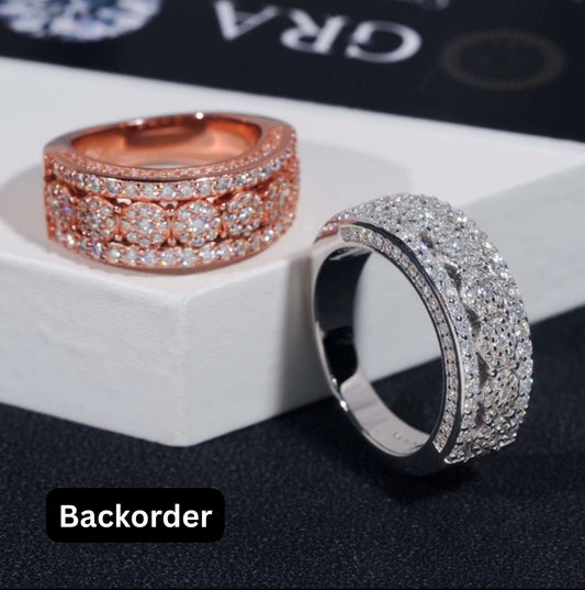 Multi-Row Pavé Moissanite Ring